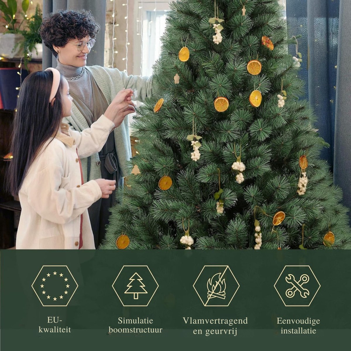Thuys – Elegant Kunstkerstboom 180 CM – Met Snel Opbouw Systeem – En Robuuste Standaard
