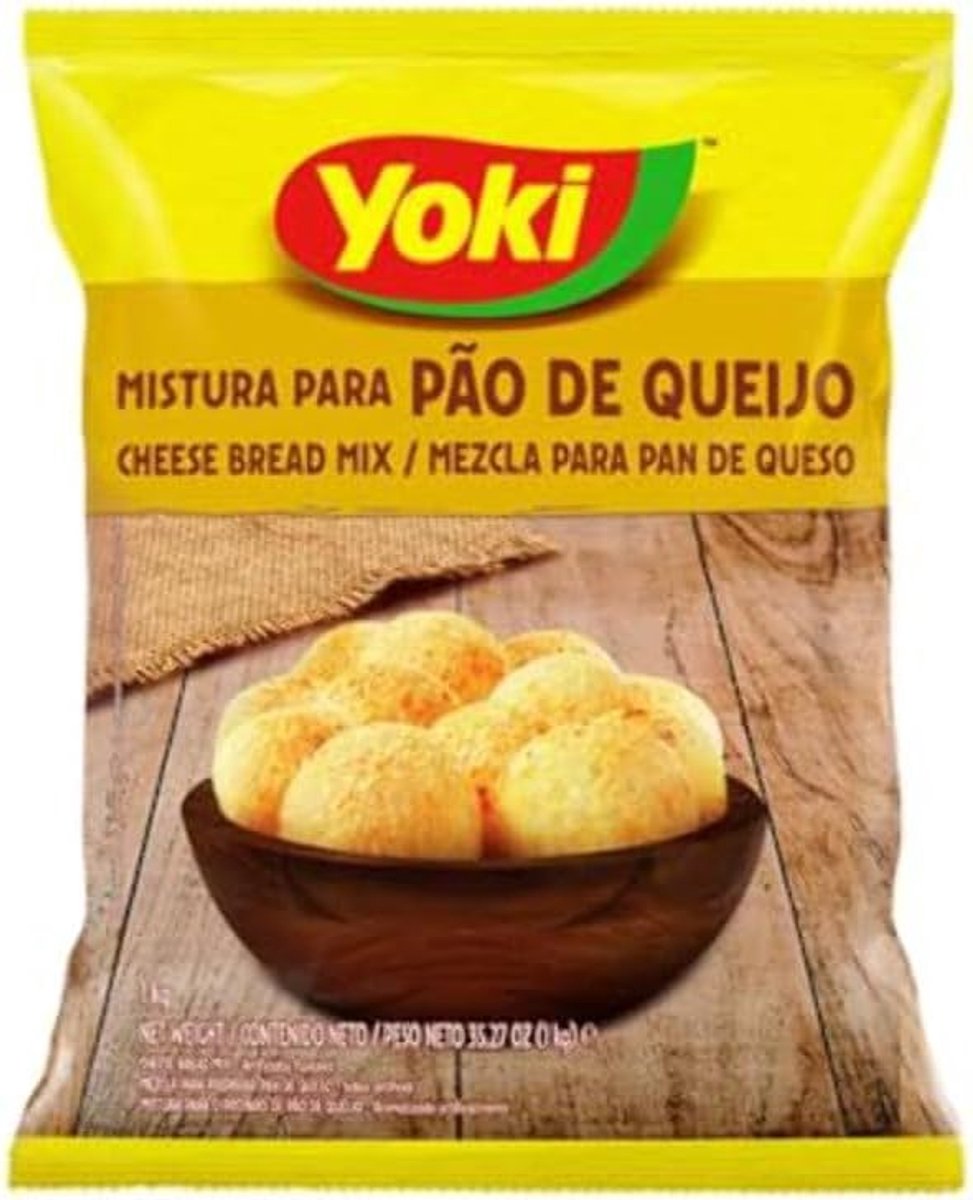 Yoki Pão de Queijo Braziliaans Kaasbrood Mix 5 x 250 g – Glutenvrij Tapiocadeeg voor Traditioneel Kaasbroodje | Braziliaanse Snack of Ontbijt Eenvoudig te bereiden met Kajal Sticker
