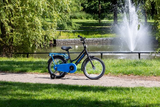 Dutch Flavor Kinderfiets 16 Inch - Grijs/Blauw - 4 tot 6 jaar - Knijprem en terugtrap van Merkloos — afbeelding 5