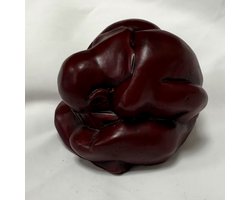 Yogiman - Orang Malu - ongeveer 9 cm Polystone Symbool van Bescheidenheid en Nieuw Begin Donkerbruinrood