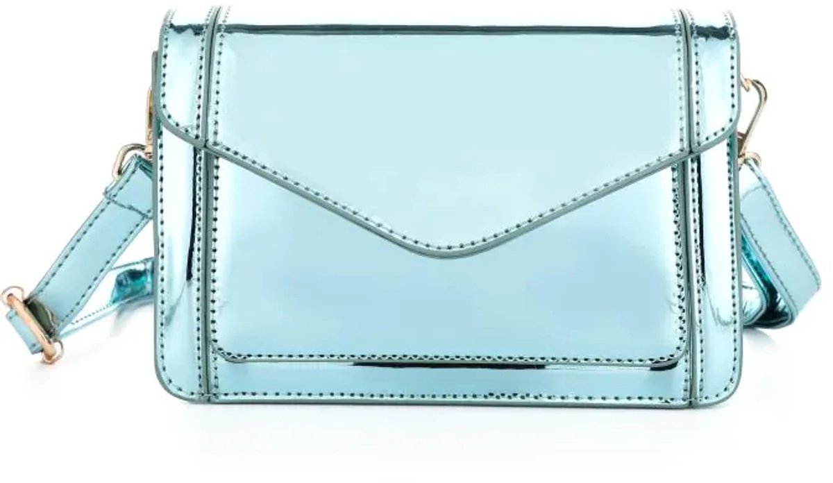 Metallic schoudertasje- BLUE