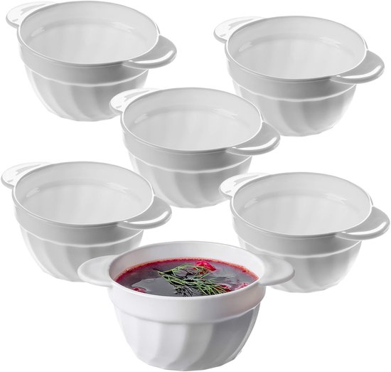 BIOZOYG Wegwerpschalen, 100 stuks, 400 ml, 18 cm, wit