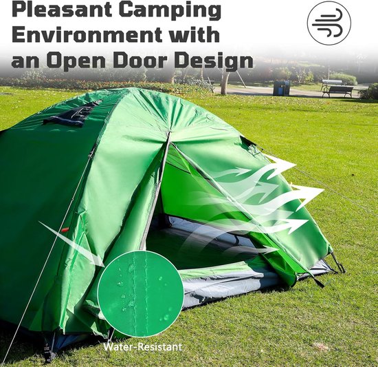 Kampeertent - Koepeltent - Ultralichte tent voor 1/2/3 personen - Draagbaar en opvouwbaar - Eenvoudig te installeren - 4 seizoenen - Waterdicht en geventileerd - Geschikt voor picknicks, wandelen en kamperen van Merkloos — afbeelding 3