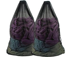 Grote waszak - Wasnet - Waszak - Extra groot wasnet - Grote waszak - Waszak met koord - Voorkomt dat kleding vervormt en kreukt - Fijne mazen - 2 stuks - Geschikt voor truien, shirts, ondergoed, sokken, schoenen - 60*90cm