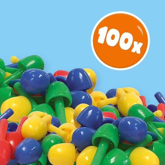 SES - Tableau mosaïque - Montessori - compact - avec 100 épingles colorées en 4 couleurs - réutilisable