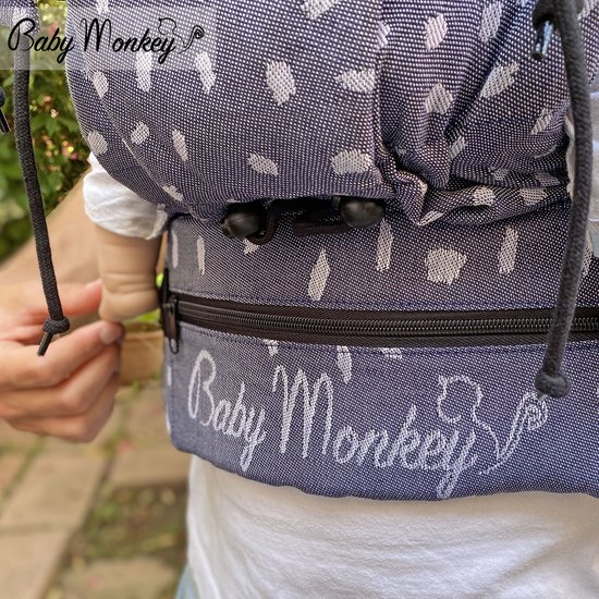 BabyMonkey® Regolo Runa - Baby Draagzak - Ergonomische - 50% Linen - vanaf 2+ maanden (5,5 tot 18 kg) - Ademend & Verstelbaar - 100% Made in Italy - nachtblauw van BabyMonkey® — afbeelding 2