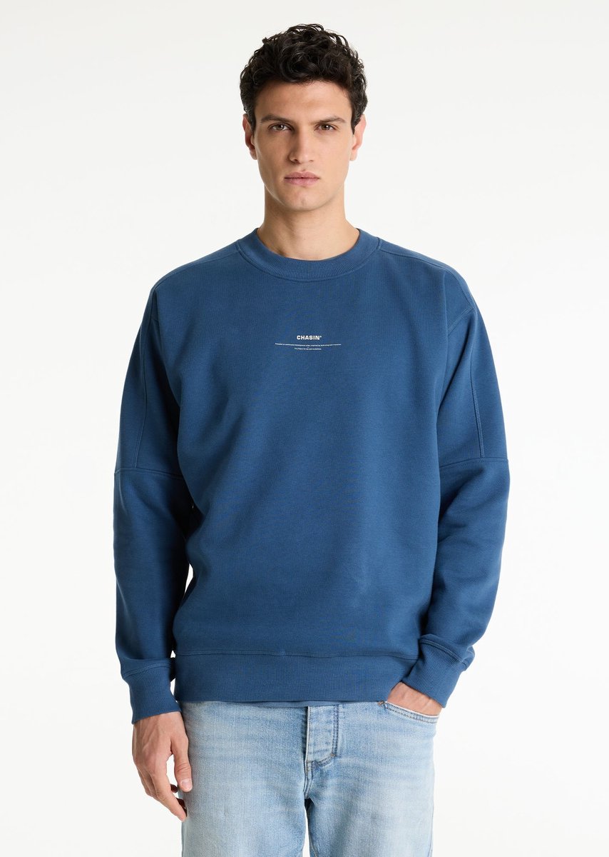 CHASIN' Heren Sweater - Regent Round - Blauw