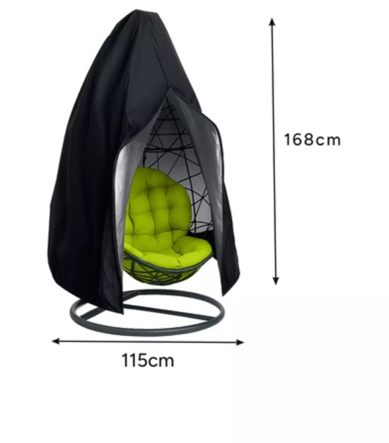Housse imperméable Gardlov pour fauteuil suspendu 168 x 115 cm – Protection UV