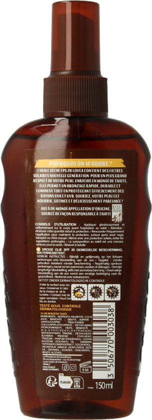 Lovea Dry Oil Spray Crème solaire Solaire SPF20 150 ml