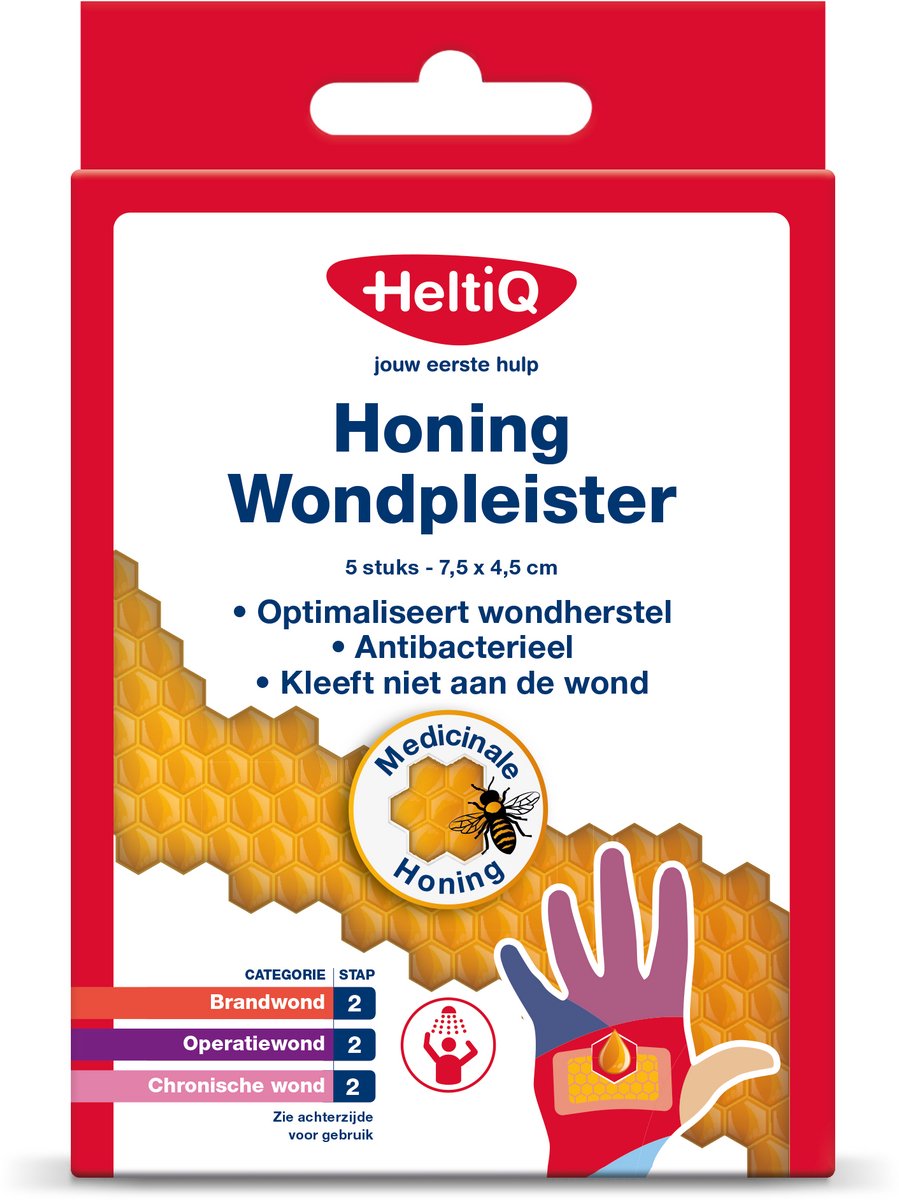 Goedkoopste Heltiq Honing wondpleister 5 Stuks