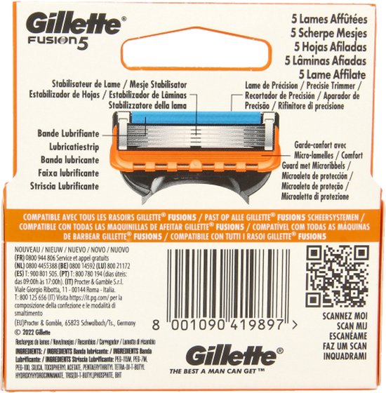 Gillette Fusion 5 - Scheermesjes - 4 stuks
