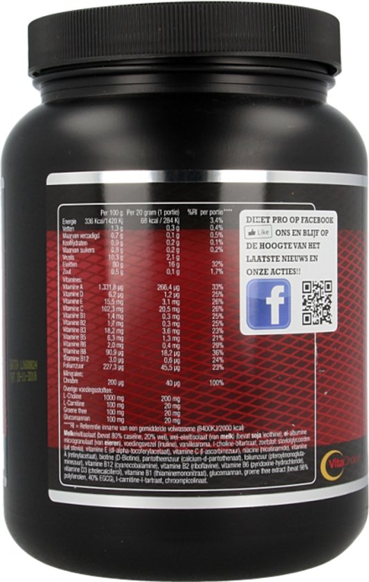 Dieet Pro - Eiwitshake - Voedingssupplementen - Vanille Stevia - 400 gr — afbeelding 3