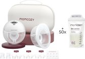 Momcozy M5 Handsfree Borstkolf - 2 stuks - Inclusief verschillende borstschild inserts - Met 50 bewaarzakjes voor moedermelk - Elektrisch - Grijs