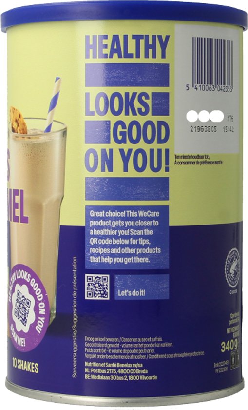 WeCare - High Protein Shake - Cookies Karamel 1 x 340 gr — afbeelding 3