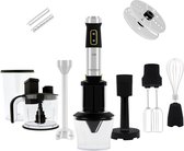 JAP Appliances ForceBlend F3 - 7in1 Staafmixer set (1500W) - Inclusief foodprocessor, maatbeker, spiraalsnijder, garde en klopper - Voor soep, vlees, smoothies en baby hapjes - Zwart/RVS