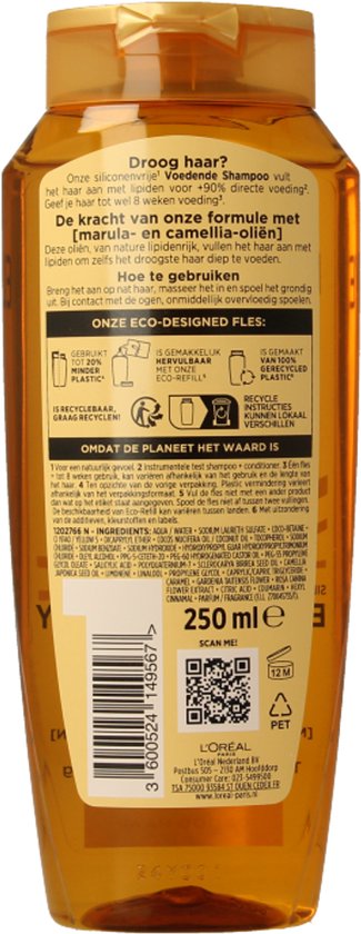 L’Oréal Paris Elvive Extraordinary Oil Shampoo - Voor droog haar - Met marula- en camelia-olie - 250 ml