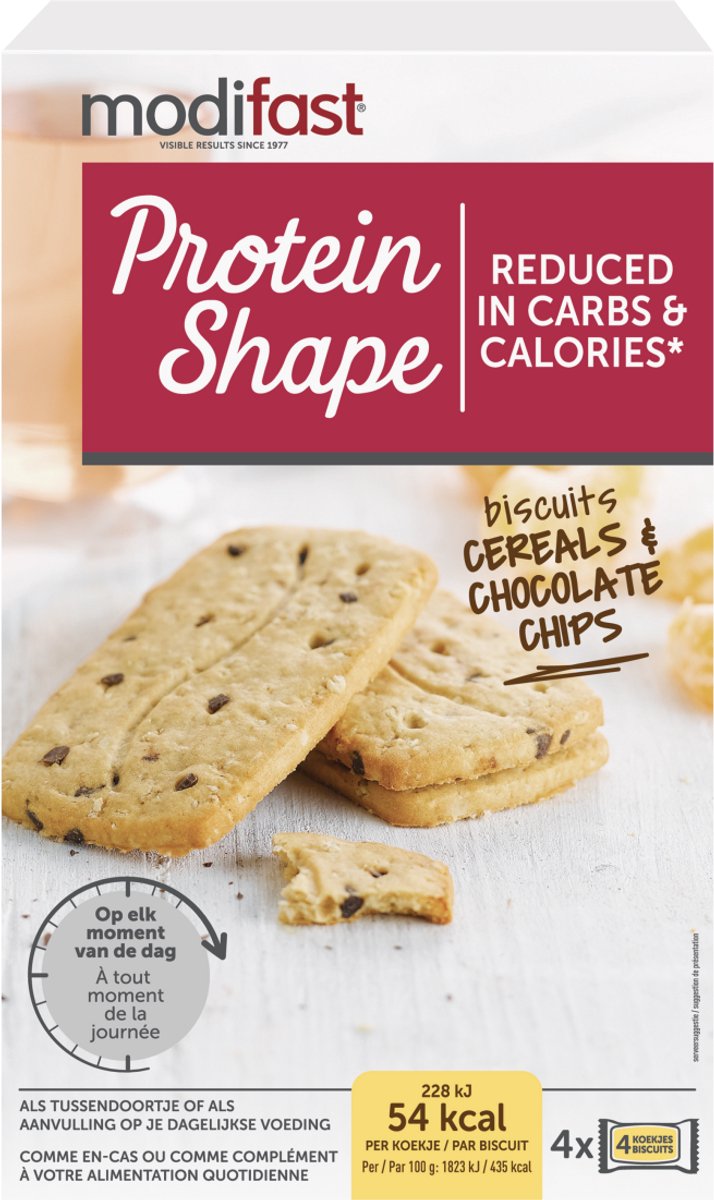 Modifast Protein Shape Koekjes Graan-Chocolade 4 x 50 gr