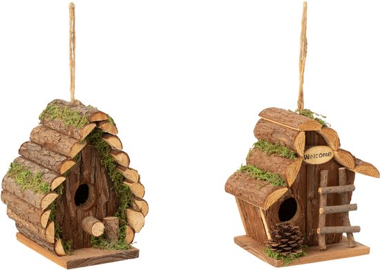 Nestkast voor vogels - Geschikt Voor Mus, Koolmees, Pimpelmees - Hangen Of Staan - Hout - Mint Groen - 12x17x20 cm
