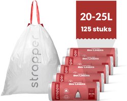 Strapper 125 Afvalzakken Rood - Geschikt voor Brabantia en EKO - 20-25 liter
