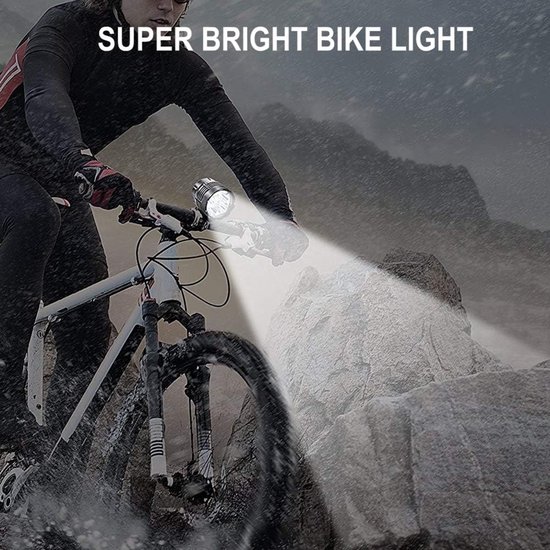 Fietslamp - fietslamp voorlicht - koplamp - fiets voorlicht - 6000 lumen - 5 LED-fietslamp - waterdichte mountainbikekoplamp - Oplaadbare batterij — afbeelding 4