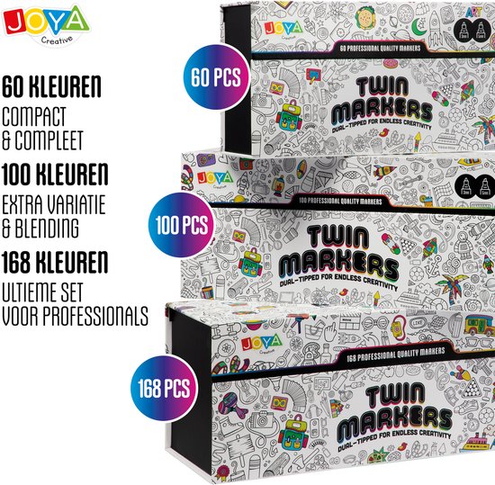 Set de 60 marqueurs de Luxe pour adultes et enfants - Marqueurs à alcool - Livre de coloriage pour Adultes - Surligneurs - Étui de rangement inclus