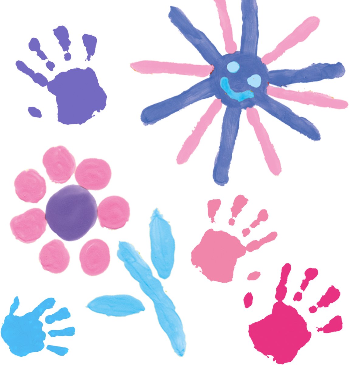 SES Creative Vingerverf - Trendy 4 Kleuren - Vanaf 2 Jaar - 4 x 110 ml - Knutselen - Glutenvrij - Schoencadeautjes Sinterklaas — afbeelding 2
