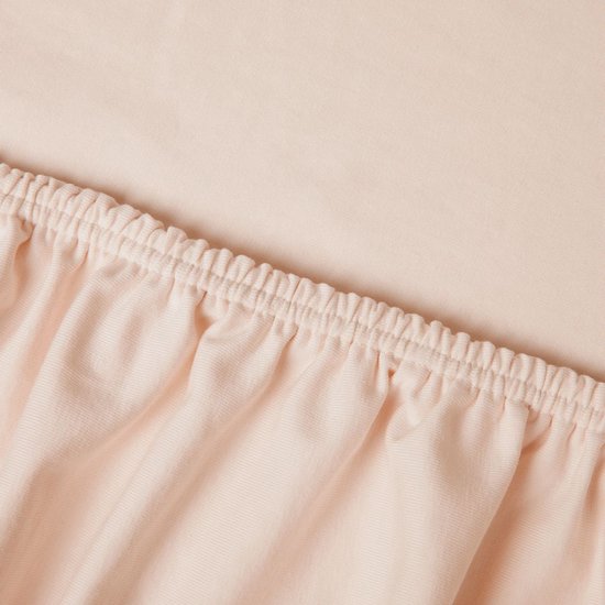 Drap-housse Kayori Edo Topper en satin de coton - 200 x 200-210 cm - Katoen bio - Nude