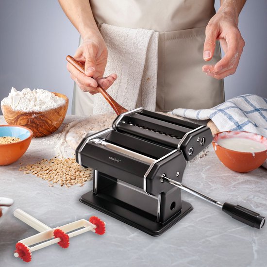 Kinghoff KH-1927 Pastamachine - Professionele Pasta Maker voor Lasagne, Tagliatelle (6mm) en Linguine (2mm) - Inklapbaar, Eenvoudig Schoon Te Maken van Merkloos — afbeelding 3