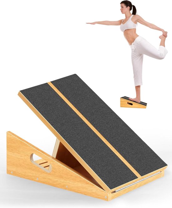 JGS Schuine plank - Verstelbare houten hellingsplank - Kuitreker - Bol