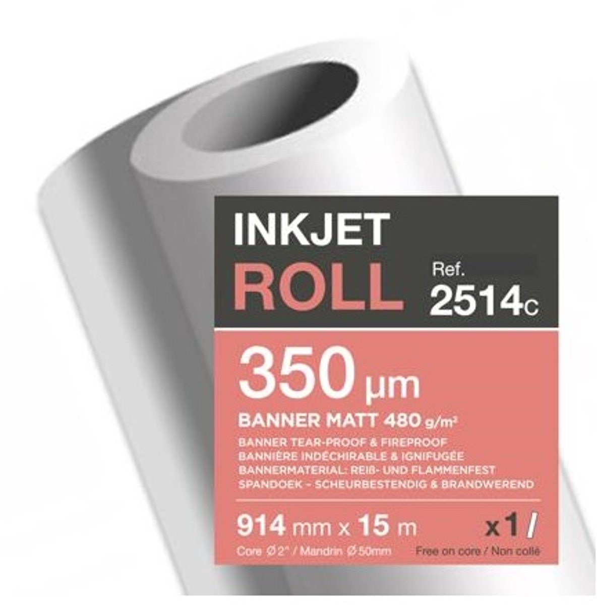 Clairefontaine Inkjet Roll 350 µ - Banner Matt 480 g/m2 - 914 mm x 15 m