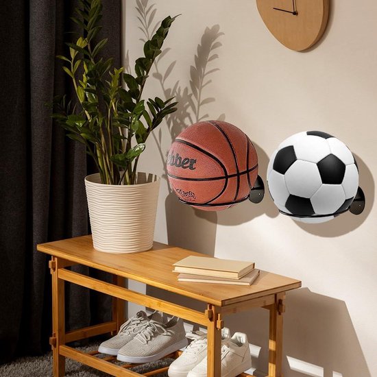 Balhouders voor aan de muur - 2 stuks - balrek voor voetballen