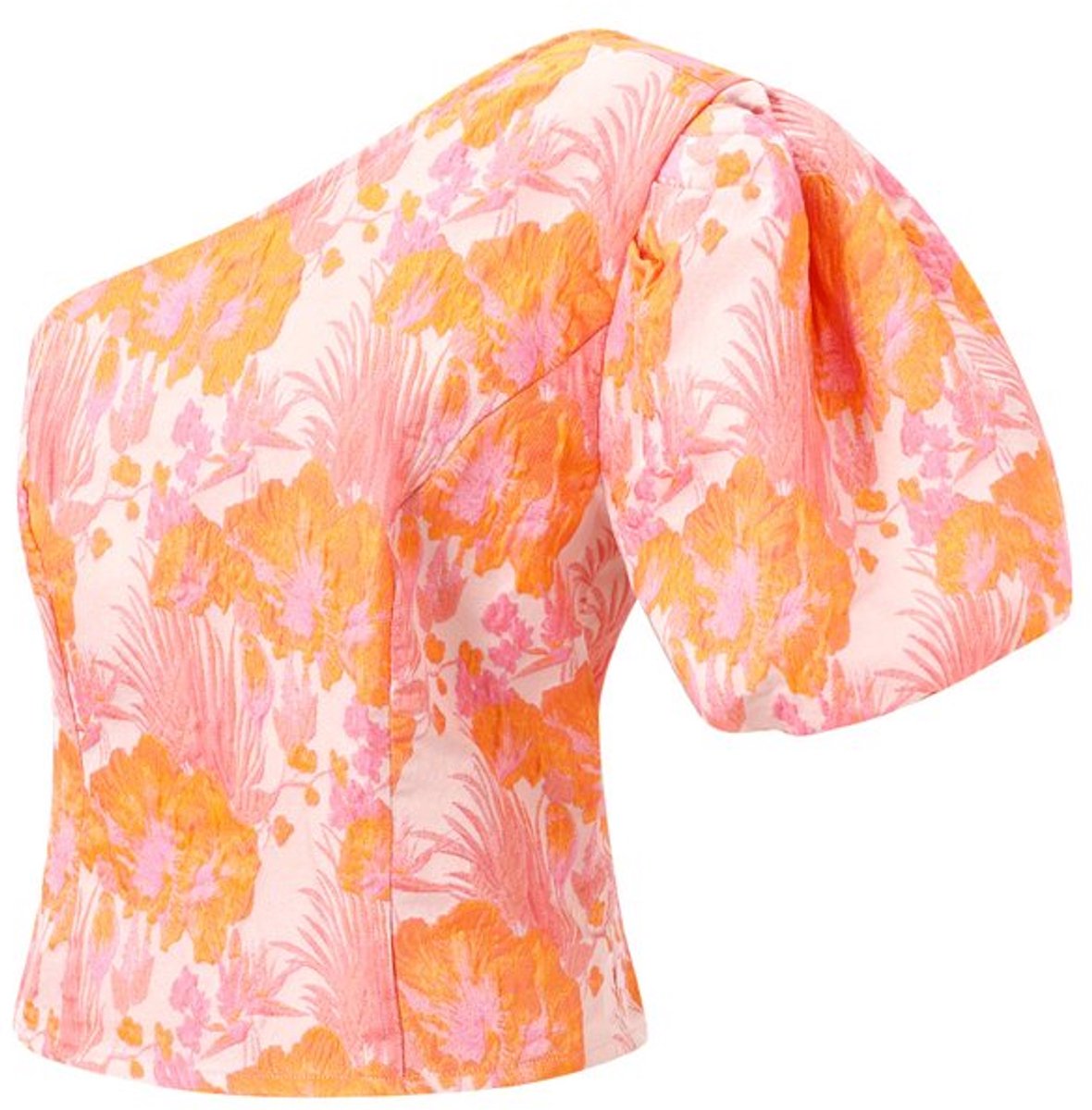 Roze oranje top elegant sleeve top short - perfect for 21 dinner - pink orange - maat s