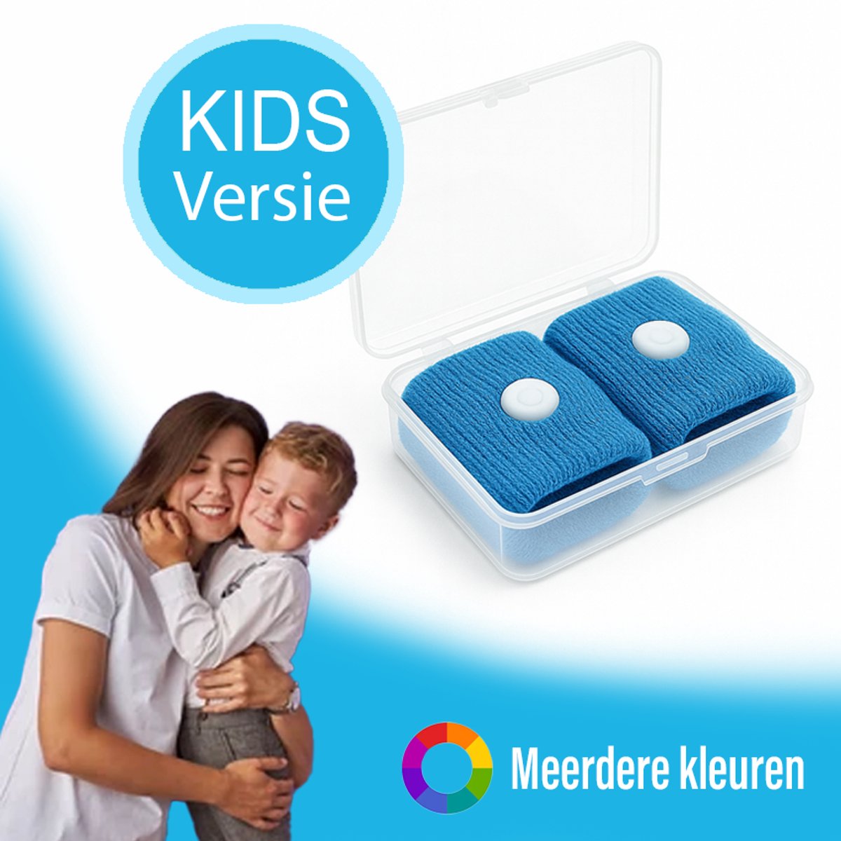Kinderen Anti Misselijkheid Bandjes 2 stuks - Zeeziekte - Reisziekte - Anti Wagenziekte - Polsbandje - Blauw