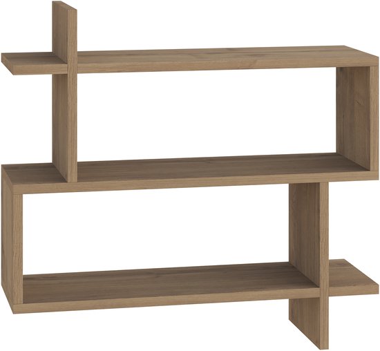 SUMGAR Wandrek, Zwevende Houten Planken voor Woonkamer, Slaapkamer, Badkamer - Set van 3 Hangende Decoratieve Planken