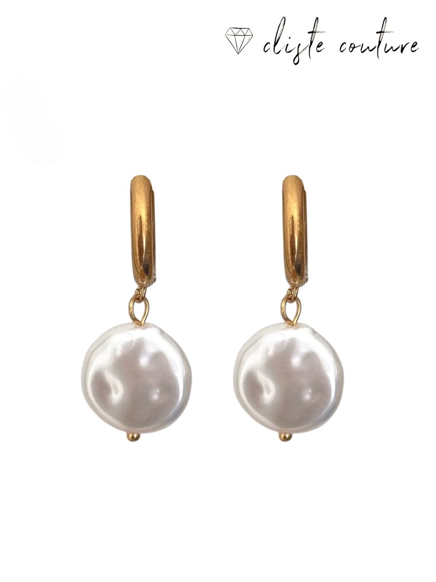Cliste Couture - Circle Parel Hoop Oorbellen Set - Sieraden - Oorbellen Dames - Verguld - Oorbellen - Goud