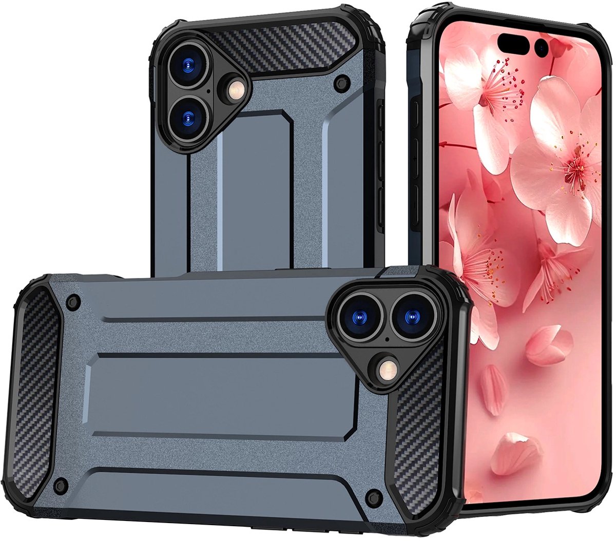 Hurtel Hybrid Armor Hoesje Voor Iphone 16 Plus Met 360° Schokbescherming