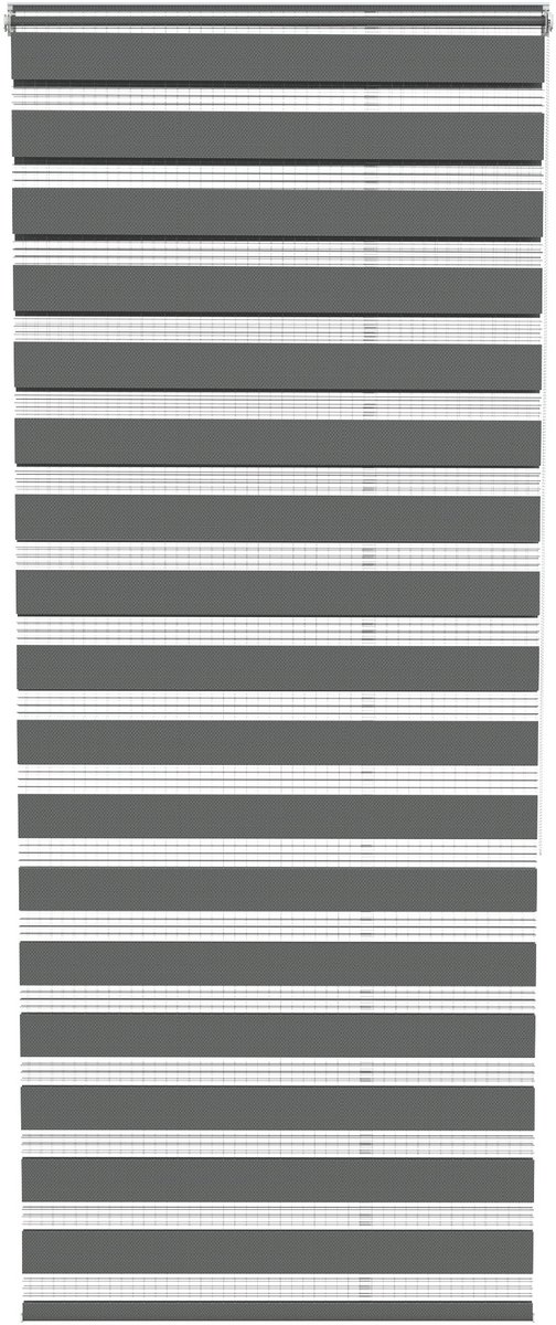 Aufun zebra rolgordijn – montage zonder boren – 90 x 220 cm – klemrolgordijn – zonwerend – met kettinglift – grijs
