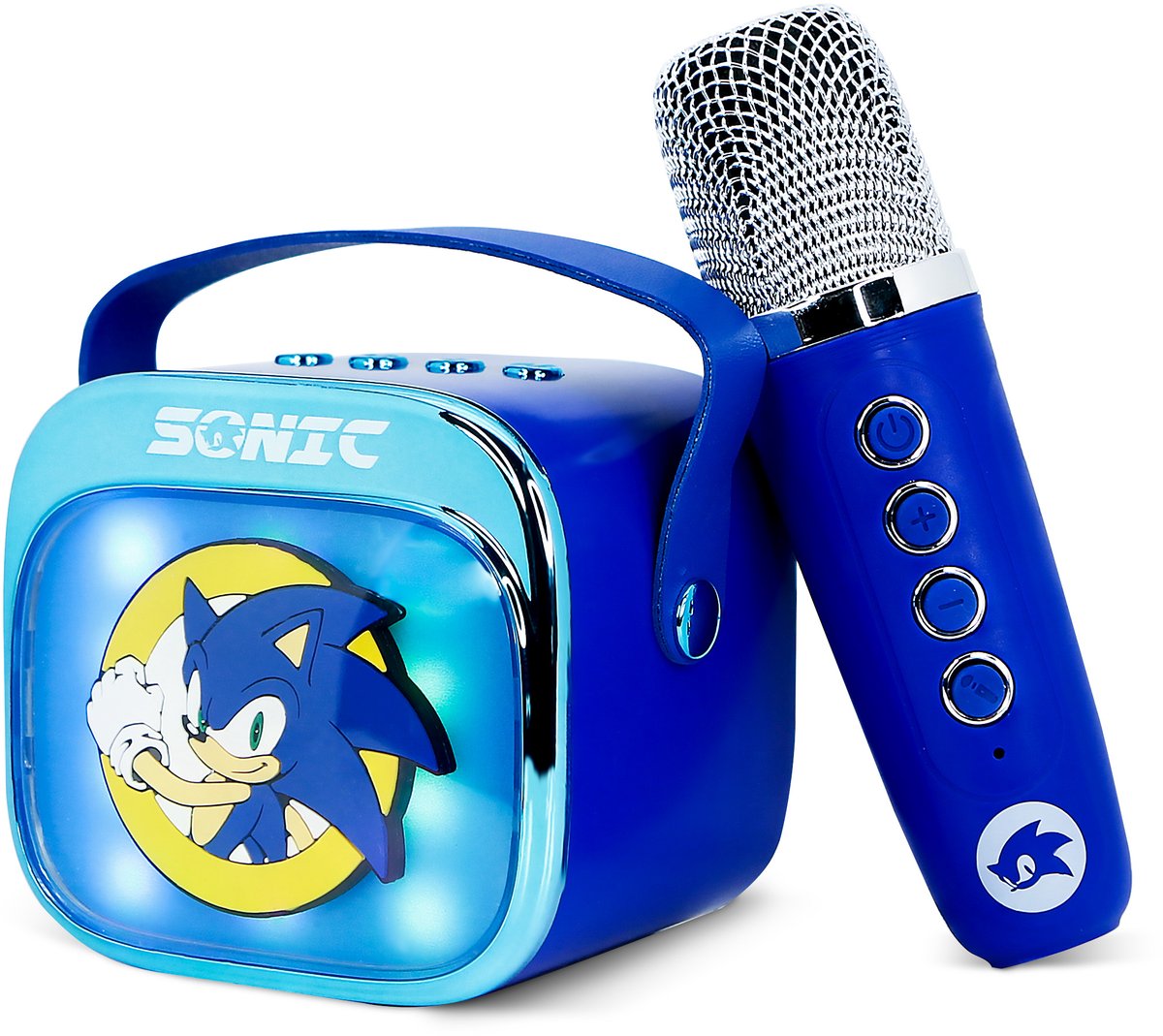 Sonic the Hedgehog - karaoke set voor kinderen - draadloze microfoon en speaker - met lichteffecten - stemvervorming