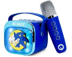 Sonic the Hedgehog - karaoke set voor kinderen - draadloze microfoon en speaker - met lichteffecten - stemvervorming