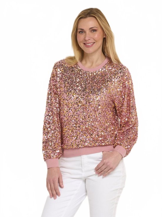 Pull à paillettes à col rond