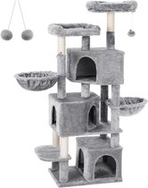 Hoppa! Kattenboom groot, met 3 kattengrotten - Grijs - Sisal - 165cm