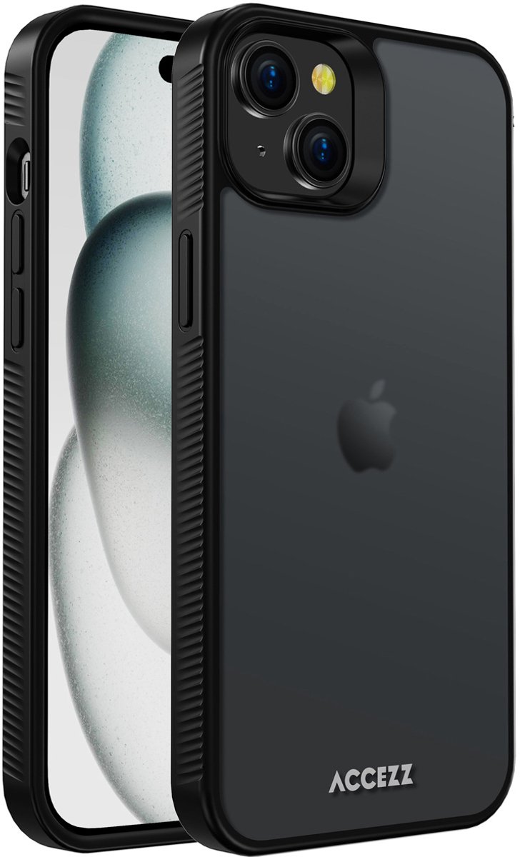 Accezz Hoesje Geschikt voor iPhone 15 Plus Hoesje - Accezz Rugged Frosted Backcover - Zwart
