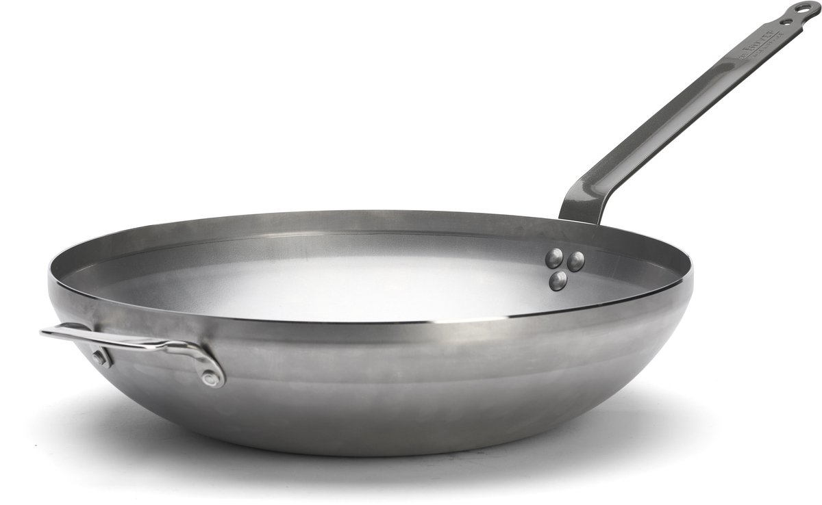 de Buyer Wok - Brede bodem - Mineral B - Ø 40CM - inductiegeschikt - Plaatstaal - PFAS-vrij