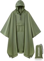 GOODEVN Waterdichte Regenponcho met Opbergtas - Winddicht & Sneldrogend | Unisex (One Size) | Ideaal voor Fietsen & Festivals | Bosgroen ﻿