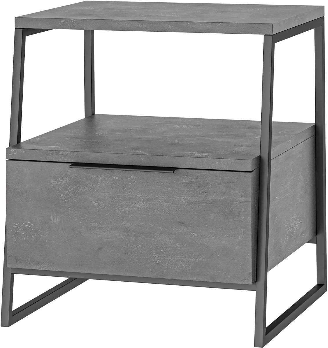 Hocus Picus Nachtkastje met 1 Lade - Retro Grijs - 45x40x50 cm
