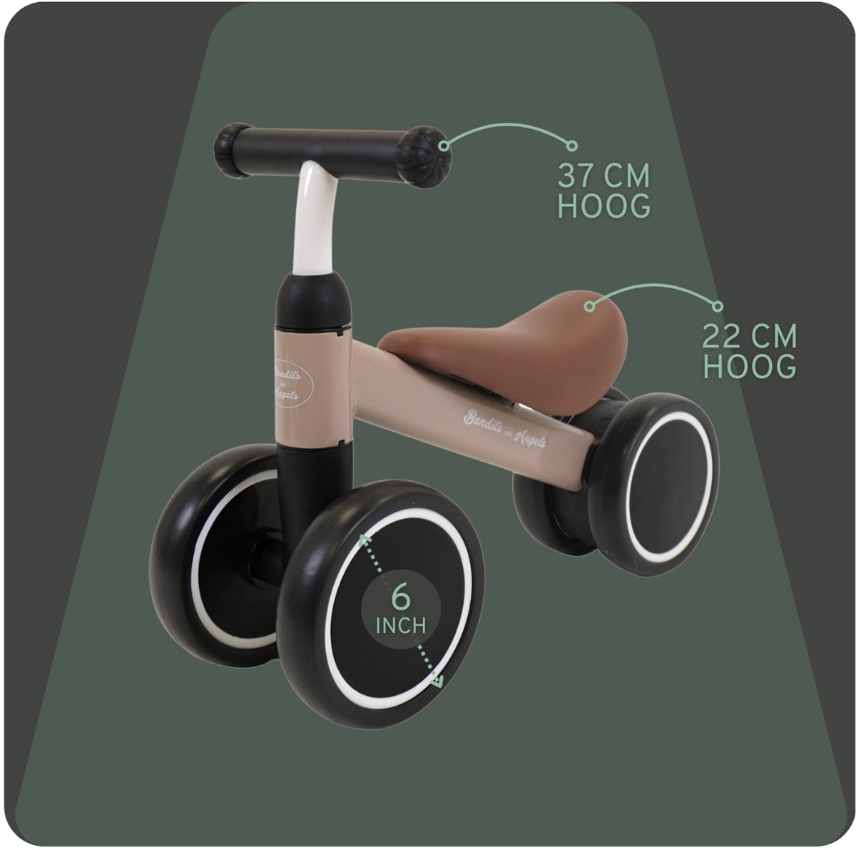 Bandits & Angels Loopfiets Little Starter Sand Beige vanaf 1 Jaar voor Jongens en Meisjes thumbnail 6