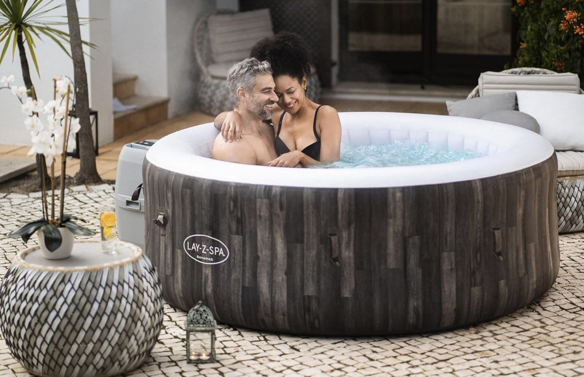 Spa Whirlpool – Luxe Opblaasbare Jacuzzi Rond Ø188x66 cm – 669 Liter – 100 AirJet Massagejets – 4-Persoons Whirlpool voor Buiten & Binnen
