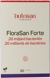 Doosje FloraSan Forte met 'nutrisan', '20 miljard bacteriën' en '30 capsules'.