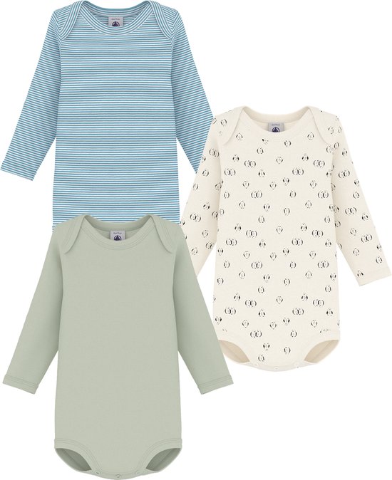 Ensemble body en coton à manches longues Petit Bateau avec imprimé pingouin pour bébé