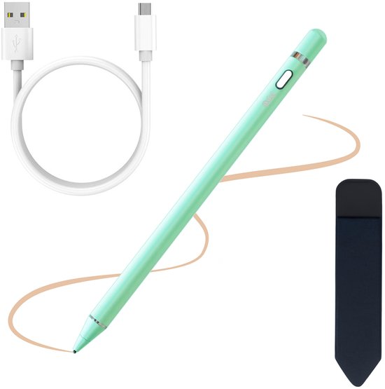Stylet universel ADEL avec une précision parfaite pour tablette et smartphone - Stylet rechargeable - Stylets pour écran tactile - Testé et adapté pour iPad, iPhone, Samsung, LG, Google Pixel et Xiaomi - Vert